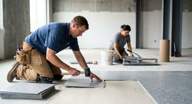 Our team working on Flooring Service projects in Enfield, CT
